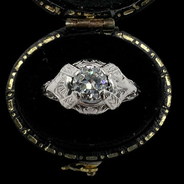 1930s Art Deco European Cut Diamond Engagement Ring