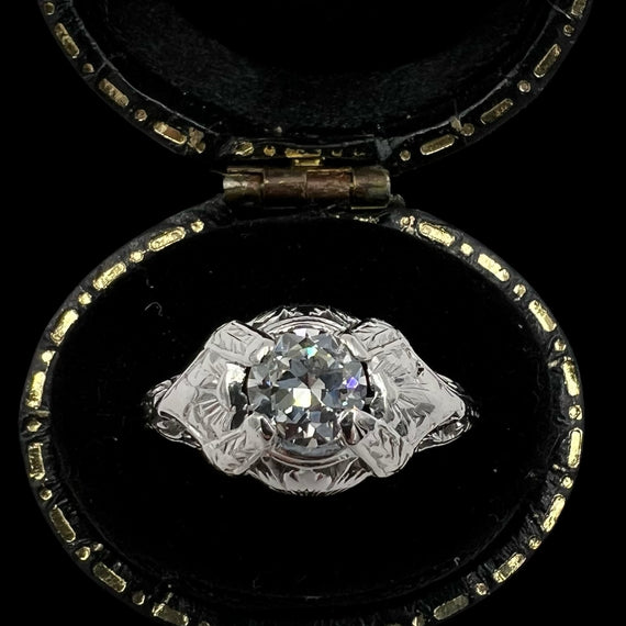 1930s Art Deco European Cut Diamond Engagement Ring