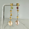Marco Bicego Pearl and Gemstone Drop Dangle Earrings 18k Yellow Gold