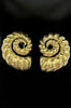 David Webb Nautilus Hammered Yellow Gold Clip On Earrings