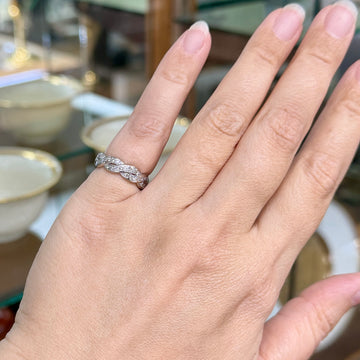 Vintage 1950's Twist Diamond Eternity Band Ring Platinum - Jacob's Diamond and Estate Jewelry