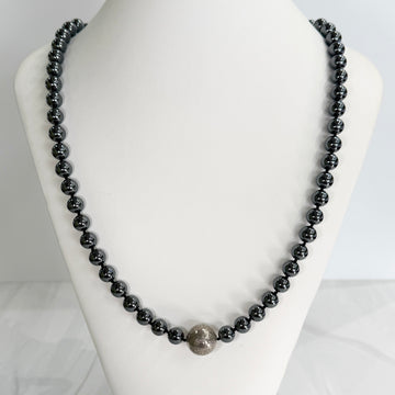 Vintage Tiffany & Co. Bead Strand Hematite and Sterling Silver Necklace 29" - Jacob's Diamond and Estate Jewelry