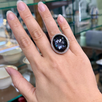 David Yurman Diamond Quartz and Hematite Statement Ring Sterling Silver - Jacob's Diamond and Estate Jewelry
