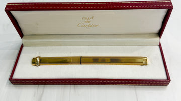 Must De Cartier Pen Vendome Trinity Ball Point 18k Gold Plated Accessory