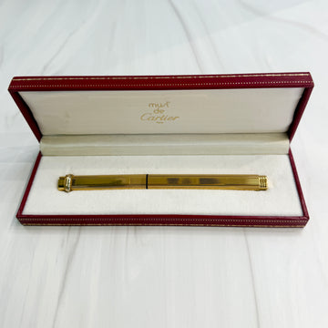 Must De Cartier Pen Vendome Trinity Ball Point 18k Gold Plated Accessory - Jacob's Diamond and Estate Jewelry