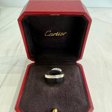 Cartier Lanieres 18k White Gold 3mm Wide Band Ring Size 52-US 6 - Jacob's Diamond and Estate Jewelry