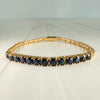Blue Sapphire Half Tennis Bracelet 14k Yellow Gold