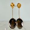 Smoky Quartz and Citrine Statement Dangle Earrings 14k Yellow Gold