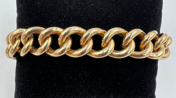 1950s 18k Pinkish Gold Hollow Curb Link Bracelet