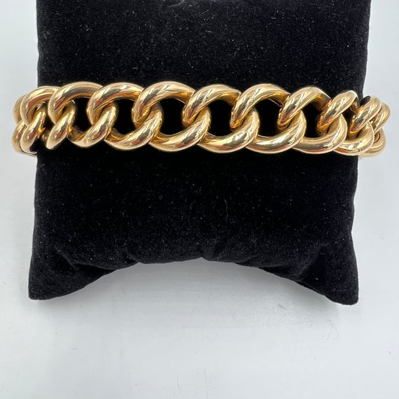 1950s 18k Pinkish Gold Hollow Curb Link Bracelet