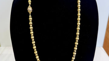 Antique 1890's Victorian Enamel Clasp Long Necklace 14k-17k Yellow Gold