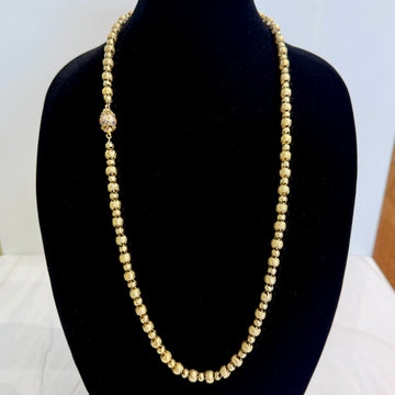 Antique 1890's Victorian Enamel Clasp Long Necklace 14k-17k Yellow Gold