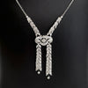 Antique 1910 Edwardian Old Cut Diamond Drop Necklace Platinum