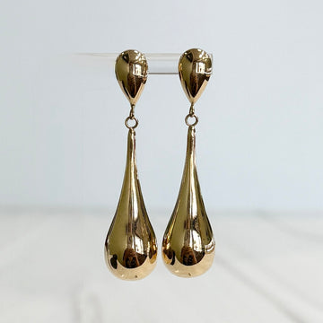 Gold Teardrop Earrings 14k Yellow Gold