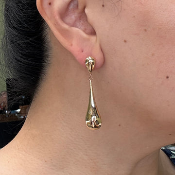 Gold Teardrop Earrings 14k Yellow Gold