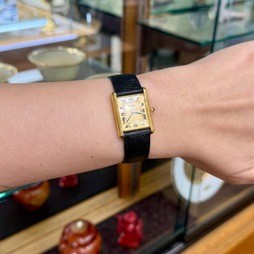 Vintage 1980's Cartier Tank Vermeil Watch - Jacob's Diamond and Estate Jewelry