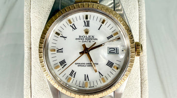 1986 Rolex Date 15053 18K Gold & Stainless Steel Wristwatch Buckley Dial