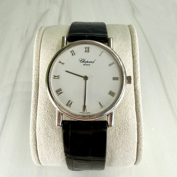 Vintage Chopard Rhonde Men's 33mm Classique Homme 18k white gold - Jacob's Diamond and Estate Jewelry