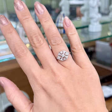 Estate Diamond Octagon Ring Platinum