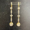 Antique Old Mine Cut Diamond Dangle Earrings 17-18k Gold