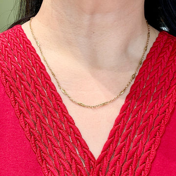 1930's Vintage Link Gold Chain Necklace 18k Yellow Gold
