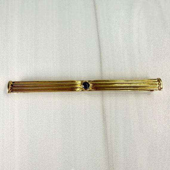 Cartier Pasha Sapphire Tie Clip 18k Yellow Gold