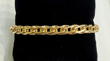 1980's Unoaerre Gold Link Bracelet 14k Yellow Gold