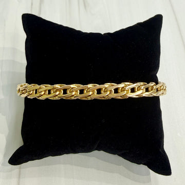 1980's Unoaerre Gold Link Bracelet 14k Yellow Gold