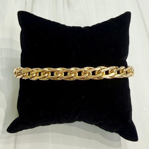 1980's Unoaerre Gold Link Bracelet 14k Yellow Gold