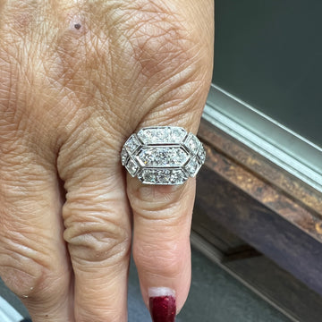 Cluster Diamond 18k White Gold Ring - Jacob's Diamond and Estate Jewelry