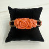Vintage 1950's Carved Coral Bracelet 14k Yellow Gold