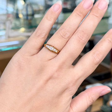 Antique 1896 Chester Assay Old Mine Cut Diamond Ring 18k Yellow Gold - Jacob's Diamond and Estate Jewelry