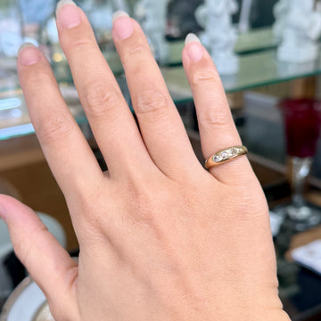 Antique Burnish Set Old Mine Diamond Ring 14k Yellow Gold - Jacob's Diamond and Estate Jewelry