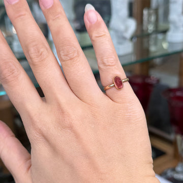 Antique 1910 Soviet Bullet Cut Tourmaline Ring 13k Yellow Gold - Jacob's Diamond and Estate Jewelry