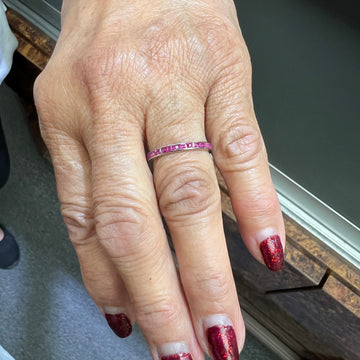 1920s Art Deco Ruby Platinum Eternity Band Size 6