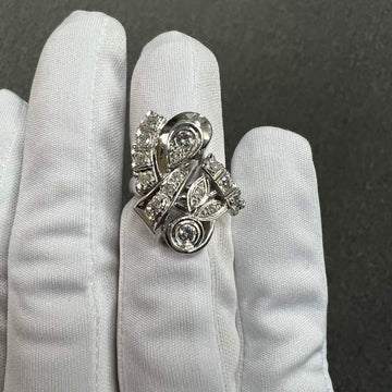 1950s Diamond White Gold Cocktail Ring