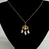 Antique 1905 Art Nouveau Pearl Drop Pendant Necklace 14k Yellow Gold