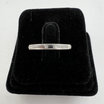 Seven Diamond Platinum Band Ring Circa 1950s