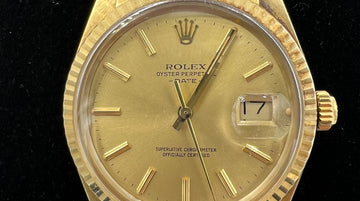 1982 Rolex Oyster Perpetual Date 14k Yellow Gold Wristwatch