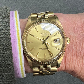 1982 Rolex Oyster Perpetual Date 14k Yellow Gold Wristwatch