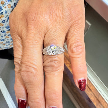 Edwardian Diamond Platinum Engagement Ring circa 1910