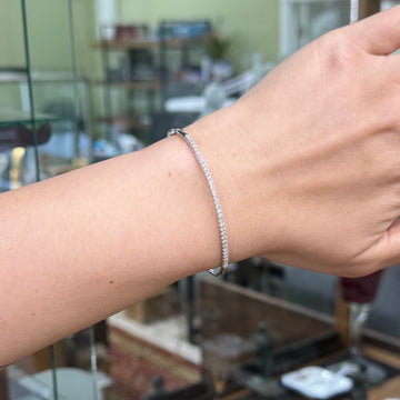 Diamond Half Bangle Bracelet 14k White Gold