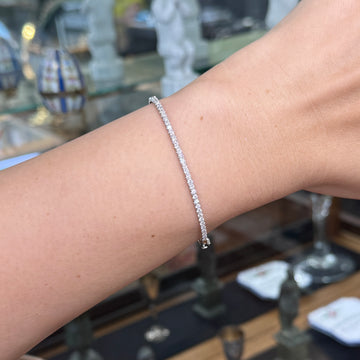 Diamond Half Bangle Bracelet 14k White Gold