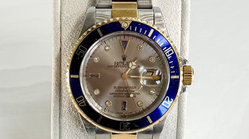 Rolex 16613 Submariner "Serti" 18K YG / SS Silver Dial Circa. 1993
