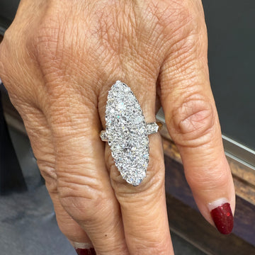 Edwardian French Navette Diamond Cluster Ring Circa 1900 - Jacob's Diamond and Estate Jewelry