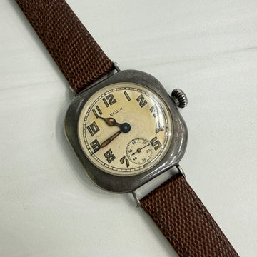 Rare 1917 Elgin Trench Sterling Silver Watch Wristwatch Running Strong - Jacob's Diamond and Estate Jewelry