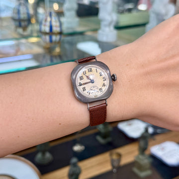 Rare 1917 Elgin Trench Sterling Silver Watch Wristwatch Running Strong - Jacob's Diamond and Estate Jewelry