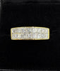 Ambar Quadrillion Two Row Diamond 18k Yellow Gold Band Ring Size 7.75