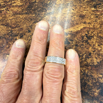 Ambar Quadrillion Two Row Diamond 18k Yellow Gold Band Ring - Jacob's Diamond and Estate Jewelry