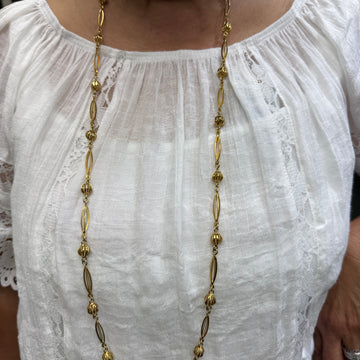 1960s Vintage Italian 39 Inch 18k Yellow Gold Necklace - Jacob's Diamond and Estate Jewelry